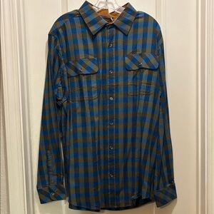 Blue and Brown Checkered Men's Shirt